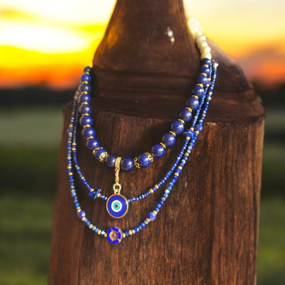 Elegant Blue Evil Eye Necklace